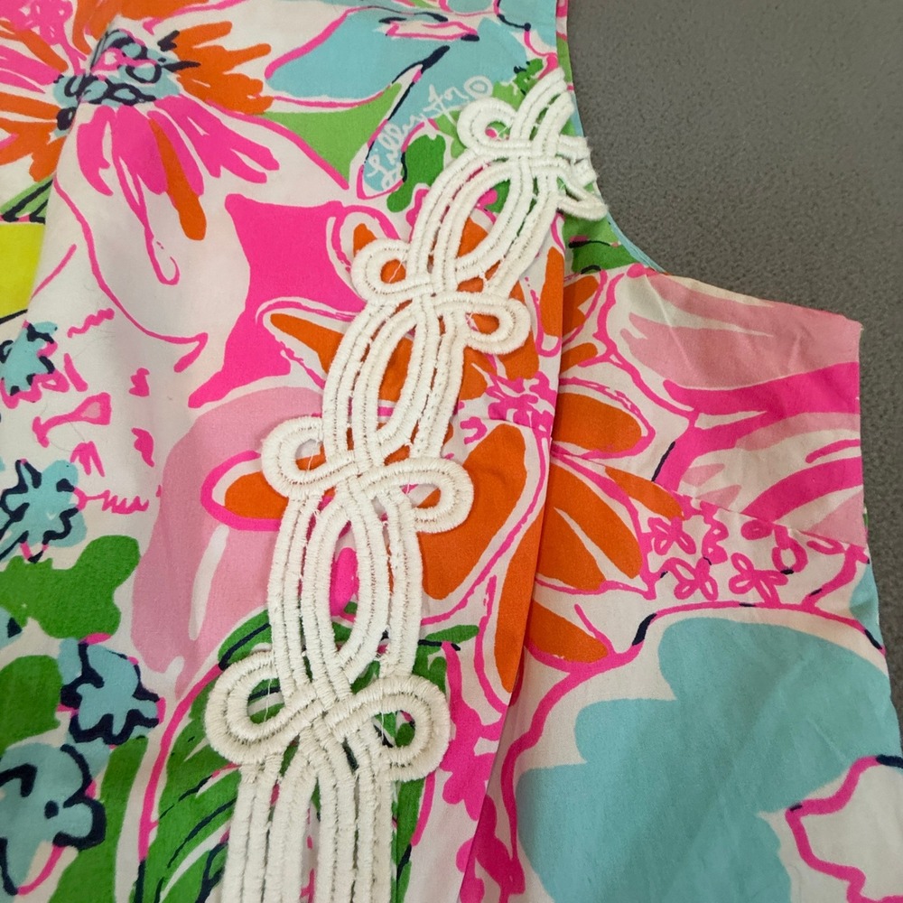 Lilly Pulitzer for Target Shift Dress Womens 2 Pink Floral Lace Trim Mini Lined - Picture 8 of 14
